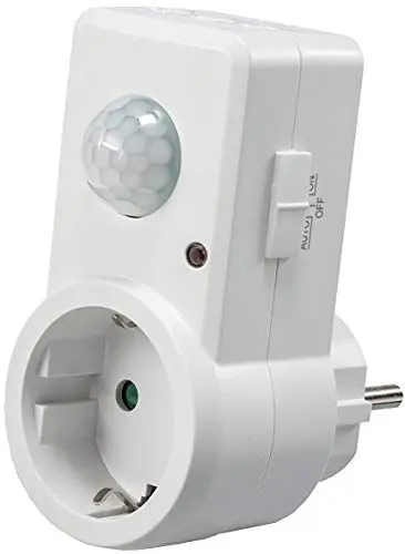 Produktbild: ChiliTec Steckdose mit Bewegungsmelder 120° 9m Reichweite 1200W 230V Zwischenstecker Schaltzeit regelbar 10sek.-15min Timer Empfindlichkeit einstellbar Weiß