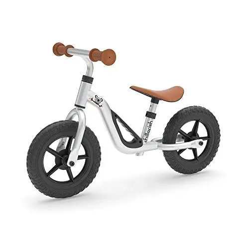 Produktbild: Chillafish Charlie Lightweight Balance Bike with Carry Handle, Adjustable seat and Handlebars, Puncture Proof 10 inch Wheels and Specially Shaped seat for Children Aged 18 to 48 Months, Silver
