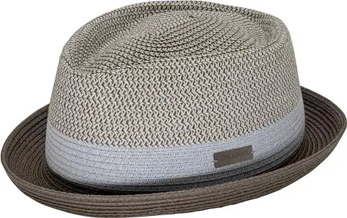 Produktbild: CHILLOUTS Paea Hat - Pork Pie Hut Herren/Damen, 100% Papierstroh, Unisex Sommer Trendhut, Adjustable, S-M/L-XL, grau