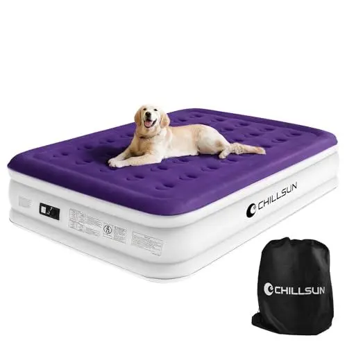 Produktbild: CHILLSUN 203x152x40cm Luftmatratze 2 Personen mit Elektrischer Pumpe, Luftbett Selbstaufblasend Aufblasbares Bett, Gästebett Aufblasbare, Air Matratze Klappmatratze für Gästebett oder Camping