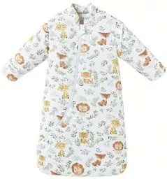Produktbild: Chilsuessy Baby Schlafsack Winter 3.5 Tog Kinder Schlafsack Ganzjahres Schlafsäcke Jungen Mädchen Schlafsack für Kleinkinder Neugeborene, Dschungel Tiere/3.5 Tog, M (75-90 cm)
