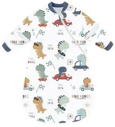 Produktbild: Chilsuessy Baby Schlafsack Winter mit abnembar Langarm Bio Baumwolle Babyschlafsack Kleine Kinder Ganzjahres Schalfsack Schlafanzug für Jungen und Mädchen, Dinosaurier Park/3.5 Tog, 90-110 cm