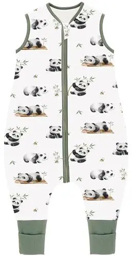 Produktbild: Chilsuessy Baby Schlafsack mit Beinen 2.5 Tog Winter Schlafsack Unisex Ganzjahres Schlafsack mit Füßen Babyschlafsack Schlafsack Kinder, Cute Panda, 80cm/Baby Höhe 85-95cm