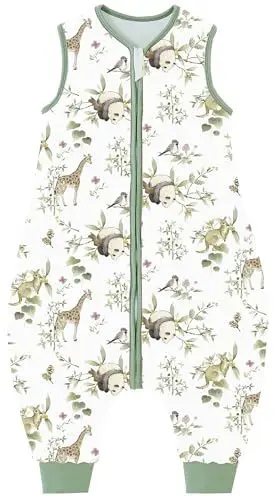 Produktbild: Chilsuessy Baby Schlafsack mit Füße 2.5 Tog Ganzjahres Schlafsack Baby Schlafsäcke Babyschlafsack mit Beinen für Säugling Kinder, 2.5 Tog/Schöner Zoo, 100cm/Baby Höhe 110-120cm