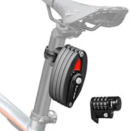 Produktbild: CHIMONA Fahrradschloss Faltschloss mit Halterung, Zahlenschloss Fahrrad 4 stellig, 85cm Lang Kettenschloss, Fahradschloß Hohe Sicherheit, Fahrrad Faltschloß für Mountainbike Rennrad Scooter Black
