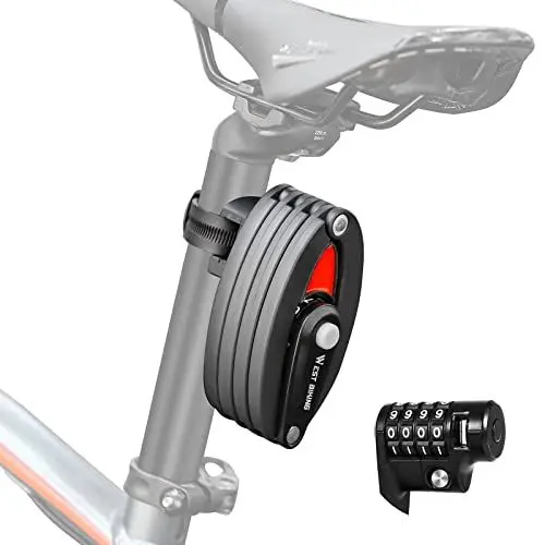 Produktbild: CHIMONA Fahrradschloss Faltschloss mit Halterung, Zahlenschloss Fahrrad 4 stellig, 85cm Lang Kettenschloss, Fahradschloß Hohe Sicherheit, Fahrrad Faltschloß für Mountainbike Rennrad Scooter Black