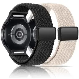 Produktbild: chinbersky Geflochtenes Armband Kompatibel mit Samsung Galaxy Watch 7/6/5/4/FE Armband 40mm 44mm/Galaxy Watch 5 Pro Armband/Galaxy Watch 6 4 Classic Armband, Stoff Elastisches Sport Nylon Ersatzband