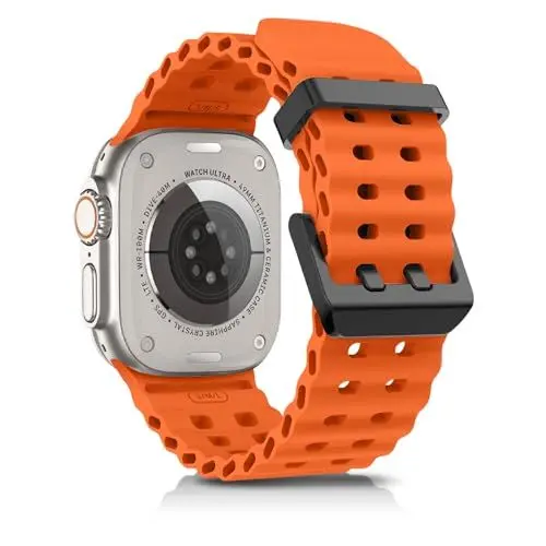 Produktbild: chinbersky Ocean Armband Kompatibel mit Apple Watch Ultra 2/ Ultra Armband 49mm 46mm 45mm 44mm 42mm, Atmungsaktives Sport Silikon ErsatzArmband für iWatch SE Series 10 9 8 7 6 5 4 3 2 1