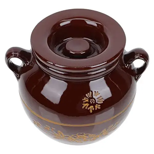 Produktbild: Chinesisches Keramik- Porzellan- Beizling Jar: mit Deckeln Gärung des Beizens Kimchi Clock Food Food- Speichergriffe Container 2Kg Kapazität