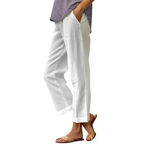 Produktbild: Chino Hose Damen Sommer Baggy Strandhose Damen Yoga Hosen Damen Plissee Hose Damen Marlenehose Damen Lockere Hosen Damen Sommer Viskose Hose Damen Sommer Leicht Damen Culotte-Hose Boho Hose Damen