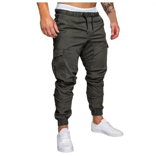 Produktbild: Generisch Eine lässige Arbeitshose in monochromer, entspannter Passform für einen klassisch-schicken Look Wollhose Herren Knie Lange Hosen MäNner Hose Abnehmbare Beine Chino Hose Herren Creme