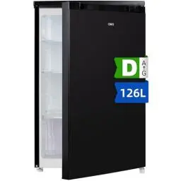 Produktbild: CHIQ 126L Kühlschrank, CSF120BE,Höhe 845 mm, Tiefe 556 mm, 7 Temperaturregelstufen, umkehrbare Tür, Frischhalteschublade, 12 Jahre Garantie auf den Kompressor,39 dB, LED-Beleuchtung, Schwarz