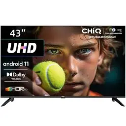 Produktbild: CHIQ 43 Zoll (108 cm) Fernseher,U43H7A,UHD Smart TV,Android 11,WiFi,Bluetooth,Play Store,Dolby Vision, Google Assistant,Chromecast, Netflix,Triple Tuner(DVB-T2/T/S2/C), HDMI2.0, Schwarz