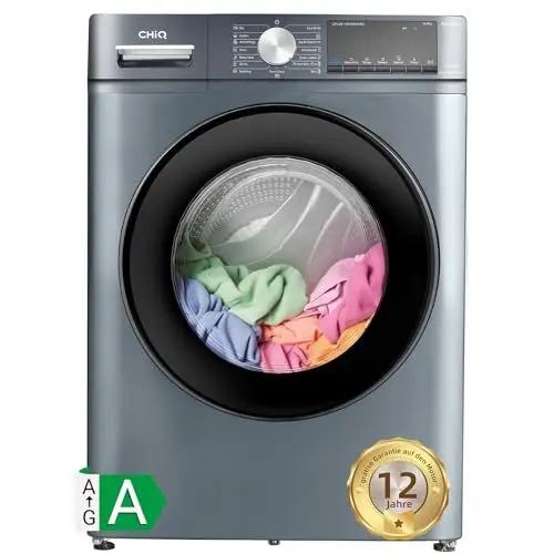 Produktbild: CHiQ Waschmaschine 8 kg, 1400 U/M, Counter Depth, große Trommel, Inverter-Motor, Time, Pause/Start, Frontlader-Washer CFL80-14586IM3XA