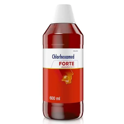 Produktbild: Chlorhexamed FORTE alkoholfrei 0,2 %, mit Chlorhexidin, 600 ml, antiseptische Mundspüllösung bei bakteriell bedingter Zahnfleischentzündung, Mundspülung, Mundwasser antibakteriell