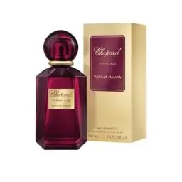 Produktbild: Chopard Vanille Malika 100 ml – Eau de Parfum für Frauen – Amber Gourmand Duft – Sinnliche Noten von Vanille, rosa Pfeffer, Lychee und Cashmeran – Parfum Damen – Roter Glasflakon