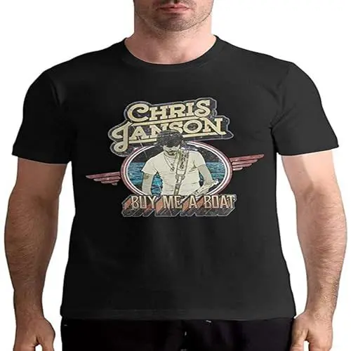 Produktbild: Chris Janson T Shirt Men's Cotton Short Sleeve T Shirt Fashion Round Neck Tees Black S