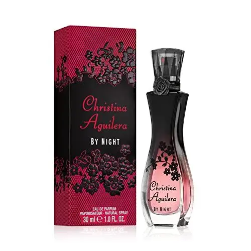 Produktbild: Christina Aguilera - By Night, Damen-Körperparfüm, mit Pfirsichblüte, blumiger, orientalischer und fruchtiger Duftnote, am besten geeignet für den Sommer, Parfum für Frauen