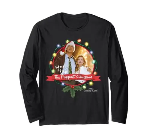 Produktbild: Warner Bros. Christmas Vacation Ha Ha Happiest Unisex Winter Schwarz S Langarmshirt