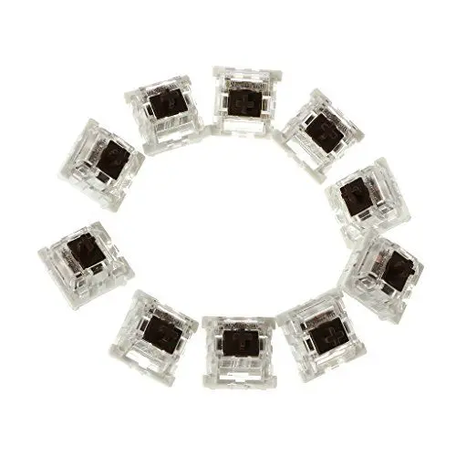 Produktbild: Christol Gateron MX Schalter Braun für mechanische Tastatur Cherry MX kompatibles transparentes Gehäuse 10 Stück