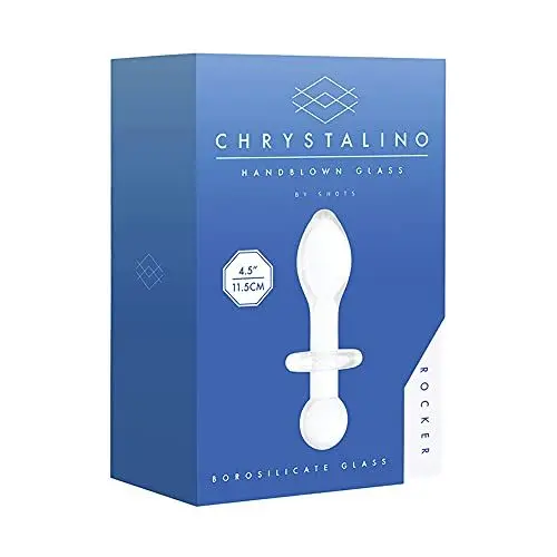 Produktbild: Chrystalino by Shots - Rocker aus Borosilikatglas produziertes Analdildo, weiβ, 6.5 cm einführbare Länge