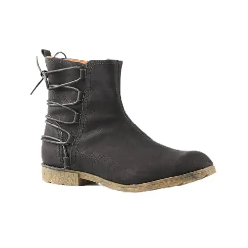 Produktbild: CHSHOER Damen Klassische Mode Strapazierfähige Leder Low Heel Stiefel(Schwarz,39.5)