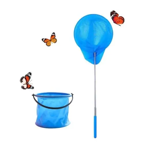 Produktbild: CHUANGOU 2 Stücke Schmetterlingsnetz Kinderkescher Teleskop Kescher mit Klappeimer für Catching von Insekten, Fishing Play