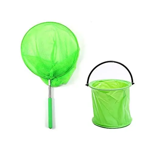Produktbild: CHUANGOU Klein Fangnetz Outdoor Kinder Schmetterling Net Teleskopnetze, Schmetterlingsnetz mit Klappeimer für den Fang von Insekten Angeln Spielen Grün
