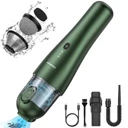 Produktbild: Chuboor Handstaubsauger Akku, Handstaubsauger 7500Pa Mini Staubsauger mit 3x2000mAh Akku Handstaubsauger und Dreifachfilter Laufzeit 25 Min Aufladbar, für Zuhause/Büro/Auto/Tierhaare (Grün)