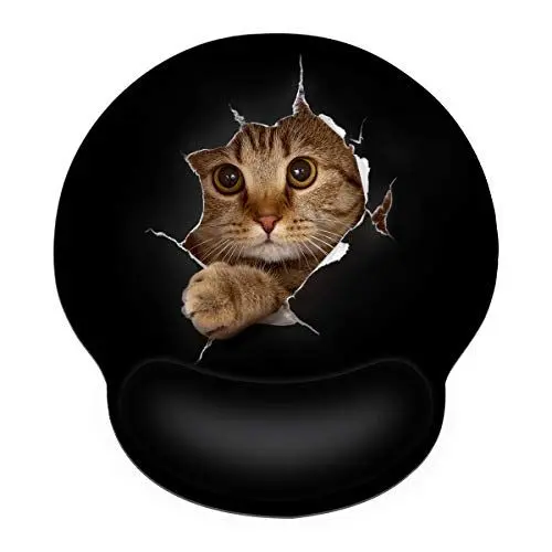 Produktbild: CHUQING Mauspad mit Gelkissen Mousepad Ergonomisch mit Handauflage Gel Mauspad Handgelenkauflage Katze Motiv