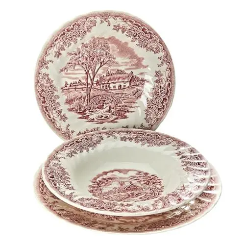 Produktbild: Churchill , Irdenware, Brookpink Küche & Haushalt, White/Red, 18 Pieces
