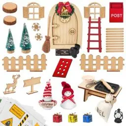 Produktbild: Chzzsslllxdy Wichteltür Set, Wichtel Zubehör Weihnachten mit Baustelle Küchen-Sets, Weihnachtswichtel Set Wichteltür Komplettset DIY Geschenk Wichtel Deko für Kinder
