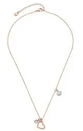 Produktbild: CIAO BY LEONARDO Damen-Halskette Amore, Edelstahl IP roségold mit Anhängern in Herzform und Glasstein, mit Karabinerverschluss, Länge 400 mm, 016911