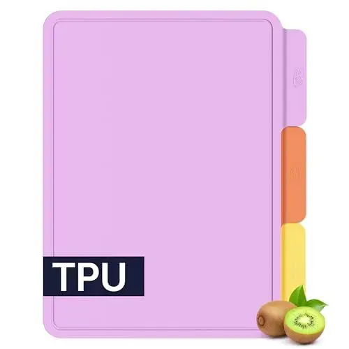 Produktbild: Ciarra Flexibles TPU Schneidebrett mit Saftrillen BPA-frei Schneidebretter für die Küche Rutschfeste Oberflächen Küchenbrett Antibakteriell Cutting Board Spülmaschinenfest