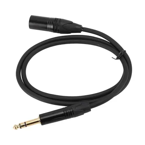 Produktbild: Denash 6,35 Mm auf XLR-Kabel, 1/4 Zoll auf XLR-Stecker, Flexibler Gummimantel, Symmetrisches Signal, Professionell für Aktive Lautsprecher für die Bühne (1m)