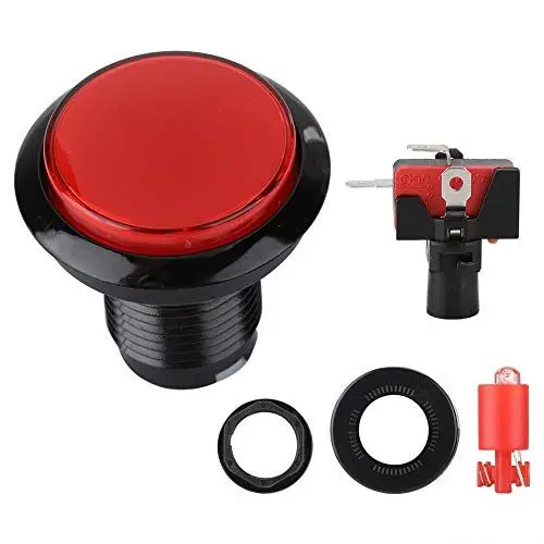 Produktbild: ciciglow Arcade-Tasten, 46 Mm Dome LED-beleuchteter Druckknopf, Arcade-Tasten Schalter Ersetzen Druckknopf-Maschinen-Spiele DIY-Teil für Arcade-Maschinen-Videospiele(rot)