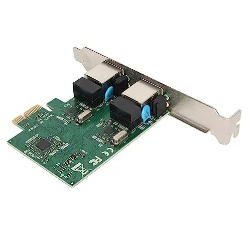 Produktbild: ciciglow Dual Port PCIe Netzwerkkarte 10/100/1000 Mbit/s Gigabit NIC Realtek RTL8111H Chipsatz Remote Wake Up Heim- und Bürogebrauch