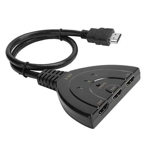 Produktbild: ciciglow High-Definition-Multimedia-Schnittstelle, HDMI-Splitter-Adapterkabel 3 Port 4K HDMI 3x1 Splitter Hub Box Splitter mit Kabel Unterstützt Full HD 4K
