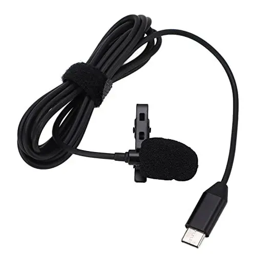 Produktbild: Kabelgebundenes Lavalier-Ansteckmikrofon, Tpye C Clip On Mic Omnidirektionales Mikrofon füR Insta360 ONE R füR YouTube-Aufnahmen von Podcasting-Gaming-Interviews