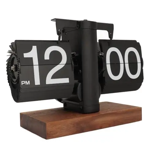 Produktbild: ciciglow Klappuhr, Einseitige Digitale Klappuhr, Retro-automatische Mechanische Klappuhr, Schreibtischuhr für Zuhause, Wohnzimmer, 12 Stunden (Black)