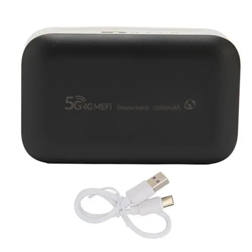 Produktbild: ciciglow Mobiler WLAN-Hotspot, Tragbarer USB-4G-LTE-entsperrter 5G-WLAN-Router 300 Mbit/s mit SIM-Kartensteckplatz, 10000-mAh-Akku-Reiserouter