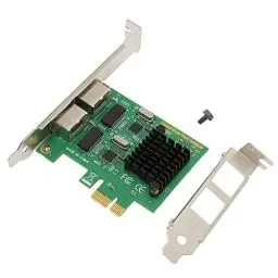 Produktbild: ciciglow PCI E NIC Netzwerkkarte, 10/100/1000 Mbps NIC Controller PCIE 2 Port Gigabit Server Adapter für Win für Linux für VMware Adapterkarte