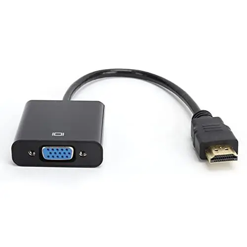 Produktbild: ciciglow Tragbarer HDMI-zu-VGA-Konverter mit 3,5-mm-Audio, Langlebiges, Vergoldetes HD-Multimedia-Interface zu VGA-Adapter für Computer-Laptop-Projektor(schwarz)