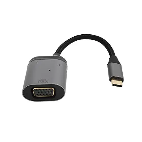 Produktbild: ciciglow Typ-C zu VGA Adapter, PD 100W Schnellladeschnittstelle USB C zu VGA Adapter Konverter Adapter Hub für Laptop Handy Projektor