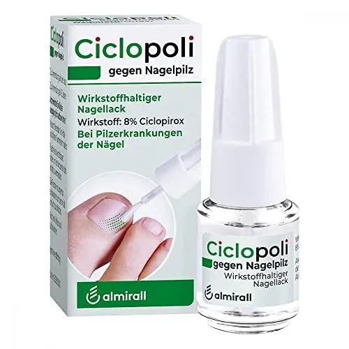 Produktbild: Ciclopoli gegen Nagelpilz, bei Pilzerkrankungen der Nägel, Anti-Pilz-Nagellack mit bewährtem Wirkstoff Ciclopirox und Tiefwirk-Effekt, nur 1x täglich auftragen, 3.3 ml