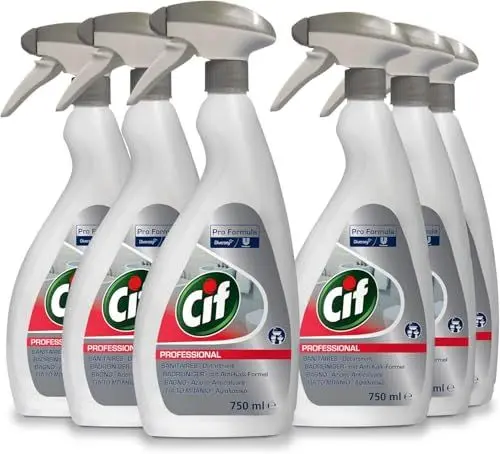 Produktbild: Cif Professional Badreiniger 2-in-1 Reiniger und Entkalker, auch für verchromte Oberflächen, Kunststoffe mit Keramik, 6 x 0,75L