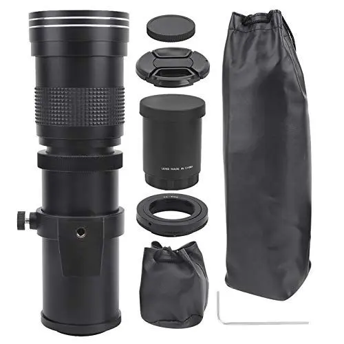 Produktbild: cigemay Teleskopobjektiv, 420-800 mm F8.3-16 Zoom-Teleobjektiv mit manueller Fokussierung, Aluminiumgehäuse, Tele-Zoomobjektiv für Canon(Black)