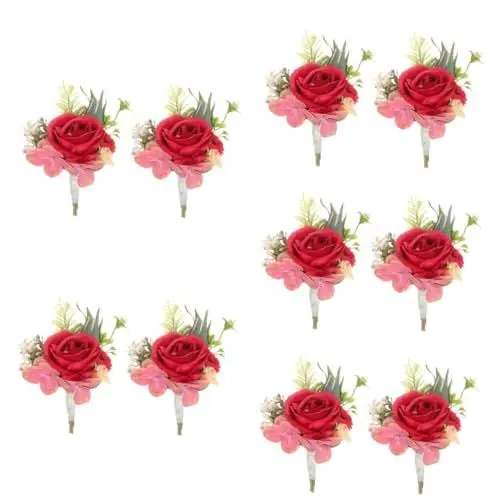 Produktbild: Ciieeo 10 STK Boutine ers Rose Ansteckblume Hochzeitsbedarf hochzeitsdeko hochzeitshaarschmuk Ornament Corsage für Dekorationen Ansteckblumen aus künstlichen Blumen Jahrgang Brosche Mann