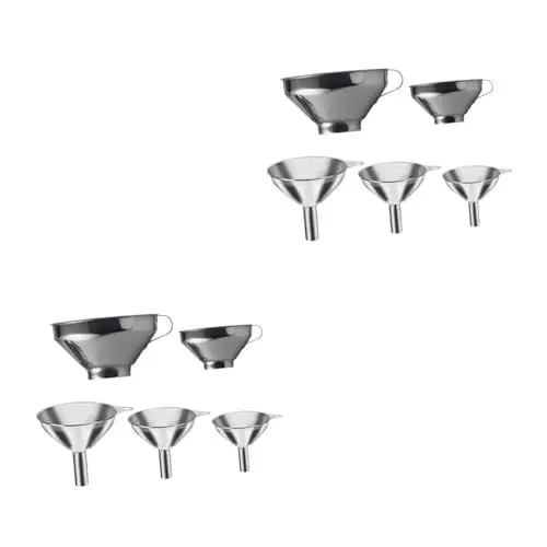 Produktbild: Ciieeo 10 Stk Marmeladentrichter Make-up-tools Marmeladenglas Gewürztrichter Parfümspender Dosentrichter Trichter Für Gewürzpulver Trichter Küchengerät Mini Rostfreier Stahl Glasflasche