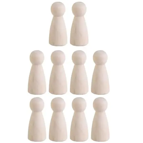 Produktbild: Ciieeo 10 Stück DIY Schlichte Leere Holzpflockpuppen Unvollendete Holzpflockpuppen Dekorative Pflockpuppe Für Diy-Kunst Und Handwerk